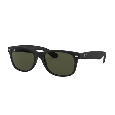 Ray-Ban® Black Matte/Crystal Green New Wayfarer Sunglasses