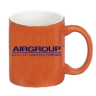 11 Oz. Two Tone C-Handle Mug (White/ Hilo Orange)