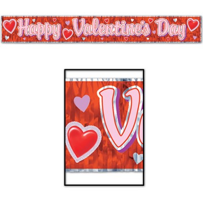 Metallic Happy Valentine's Day Fringe Banner