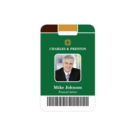 Full Color Vertical ID Badges (Single Sided w/Slot)