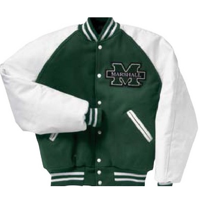 Holloway Sportswear Juniors' Custom Wool Jacket w/Vinyl Raglan Sleeves