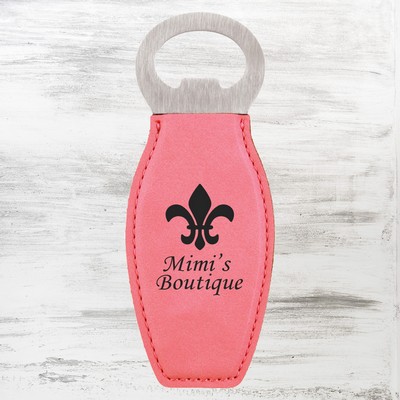 Pink Leatherette Bottle Opener w/ Magnet