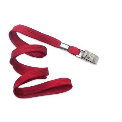 3/8" Blank Lanyard w/Bulldog Clip (Red)