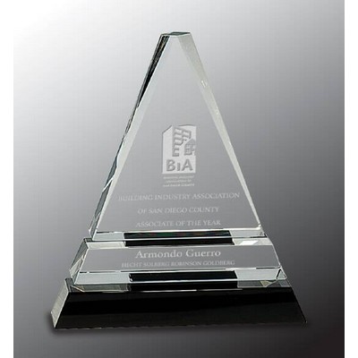 Crystal Triangle Pillar Award, 6 1/2"H