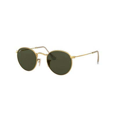 Ray-Ban® Gold/Green Round Metal Sunglasses