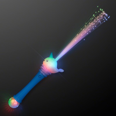 Fiber Optic Cute Narwhal Blinky Toy Wand - BLANK