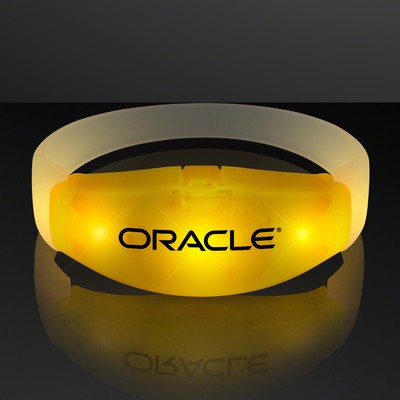 Imprinted Yellow LED Steady Illumination Stretch Bracelet - Domestic Print