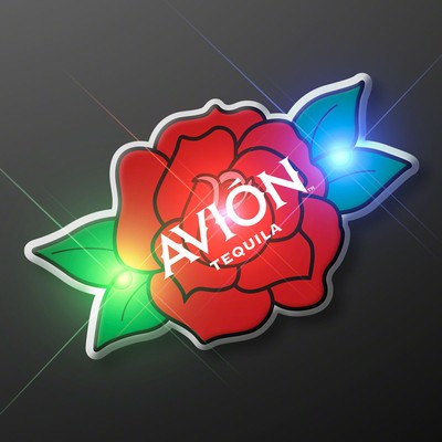 Red Rose LED Body Light Pins - Domestic Print