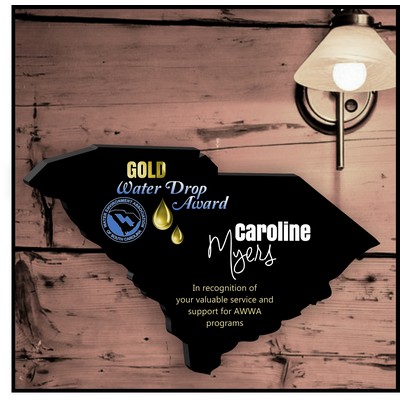 19" South Carolina Black Acrylic Plaque