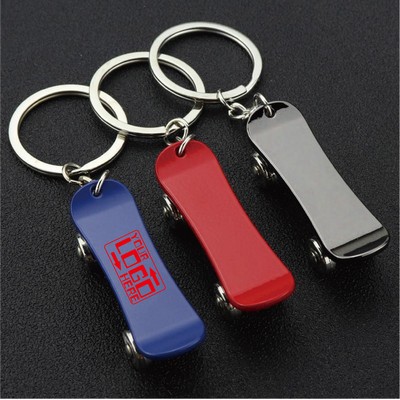 Metal Skateboard Key Chain