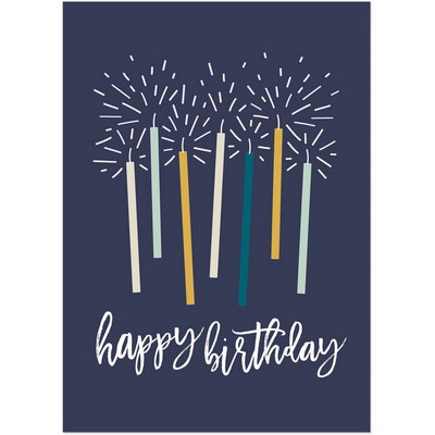 Navy Birthday Candles Card