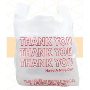 "Thank You" White T-Sack Shopping Bag