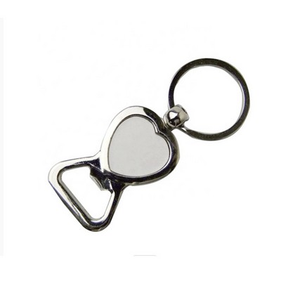 Heart-Shaped Metal Bottle Opener Keyring