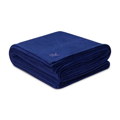 Navy Blue Antipill Microplush Fleece Blanket