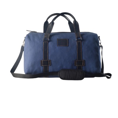 Blue Cotton Canvas Luggage Bag