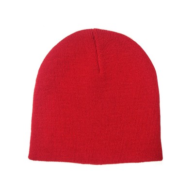 Non-Cuff Knitted Acrylic Beanie