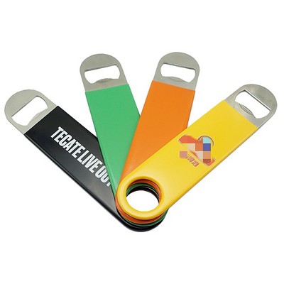 7" Stainless Steel Flat Bottle Opener with Vinyl Coating