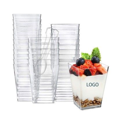 Disposable Plastic Square Dessert Cup