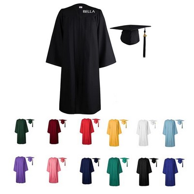 Matte Graduation Gown Cap Tassel Set 2025