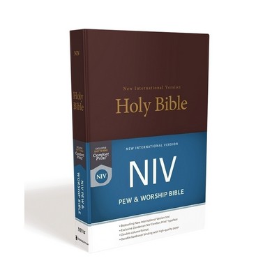 NIV, Church Bible (Pew Bible), Hardcover, Burgundy, Comfort Print