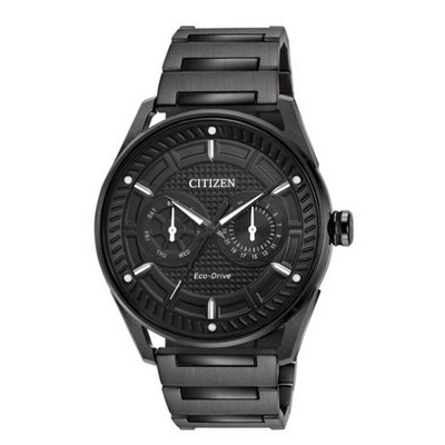 Citizen® Men's Drive CTO Eco-Drive® Black Stainless Steel Watch w/Black Dial