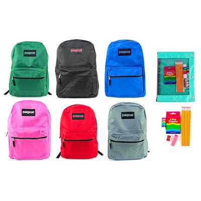 17 Backpack & Elementary School Kit Combo - Pink (Case of 24)