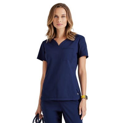 Barco - Grey's Anatomy Stretch - Women's Two Pocket V-Neck Capri Top