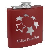 6 Oz. Matte Maroon Powder Coated Laserable Stainless Steel Flask