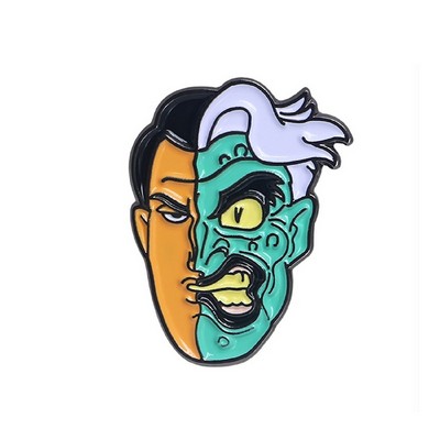 Horror Face Shaped Badge Lapel Pin