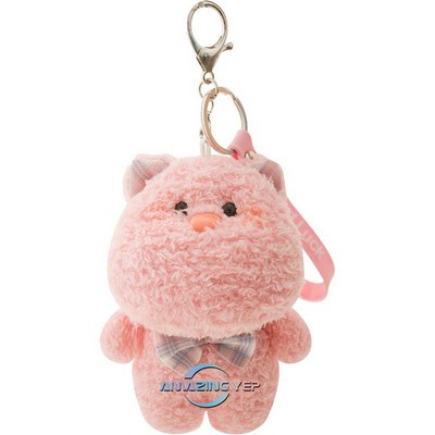 4" Plush Keychain Simulation Key Tag - Pig