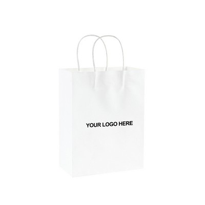 White Kraft Paper Shopper Tote