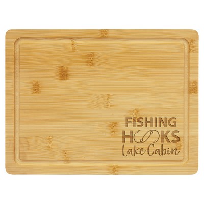 11.5" x 8.75" Bamboo Cutting Board with Drip Ring