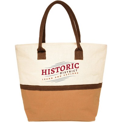 Two-Tone Jute Window Shopper Tote Bag (Full Color Imprint)