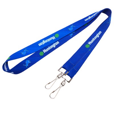 3/4 " Double ended Full Color Lanyards w/J-hook clip