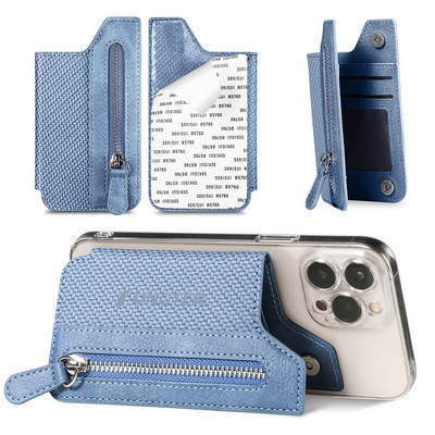 Stick-on Phone Wallet, Slim Expandable Credit Card Pocket