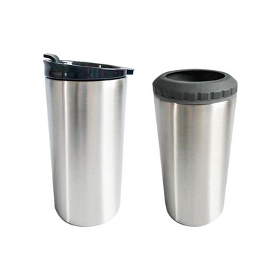 2-in-1 Vacuum Insulated Can Holder & Tumbler