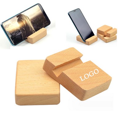 Single Groove Desktop Wood Phone Stand