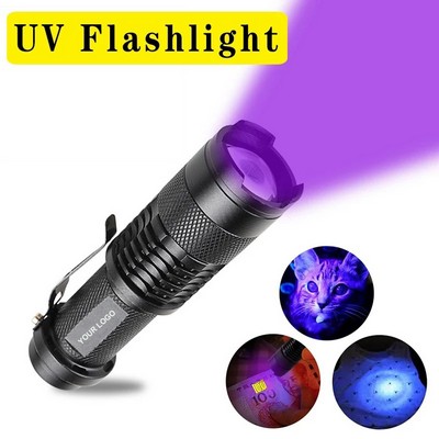 Black Tactical Ultraviolet (UV) LED Flashlight