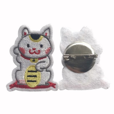 Custom Cat Shape Embroidery Badge