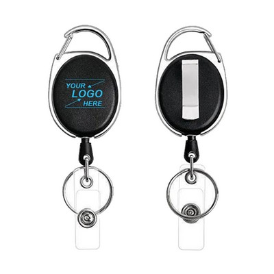 Carabiner Retractable ID Badge Holder Clip