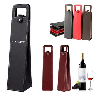 One Bottle Leather Wine Tote Bag