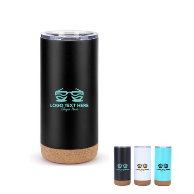 16oz Vacuum Tumbler with Cork Bottom