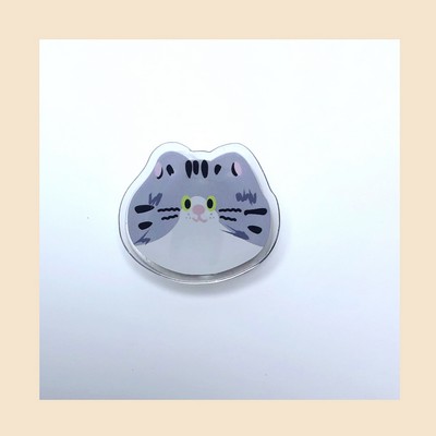 Cute Cat Shaped Acrylic Album Memo Clip Bag Binder Sealing Clip Food Bag Clamp-Two Sides Imprint