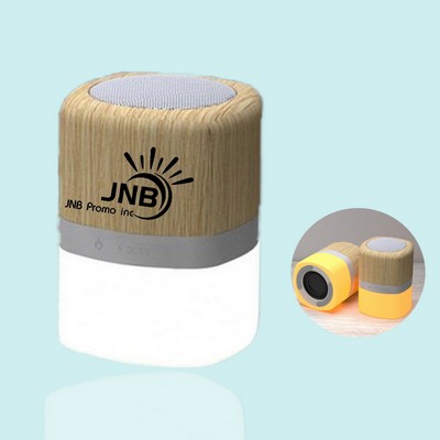 Bamboo Remote Control Speaker w/Night Light