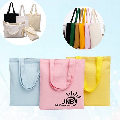 Canvas Tote Bag with Zipper