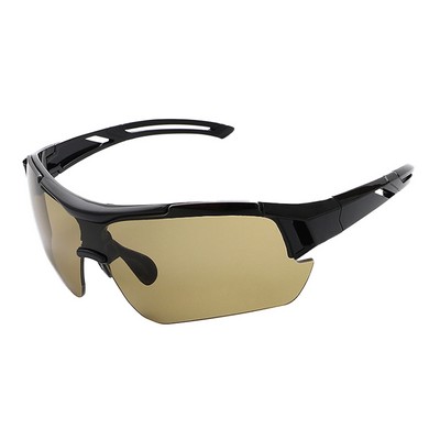 Goggle Sunglasses - Yellow Lenses - Black Frames