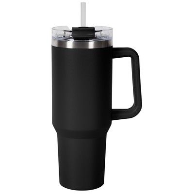 40oz Black Mug with Dual Sip-N-Straw Lid