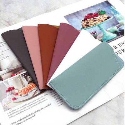 Soft Leather Eyeglass Case Portable Glasses Pouch