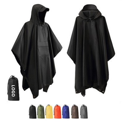 Adult Hooded Rain Poncho