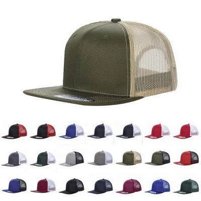 Unbranded 6 Panel Trucker Snapback Hat w/Flat Bill